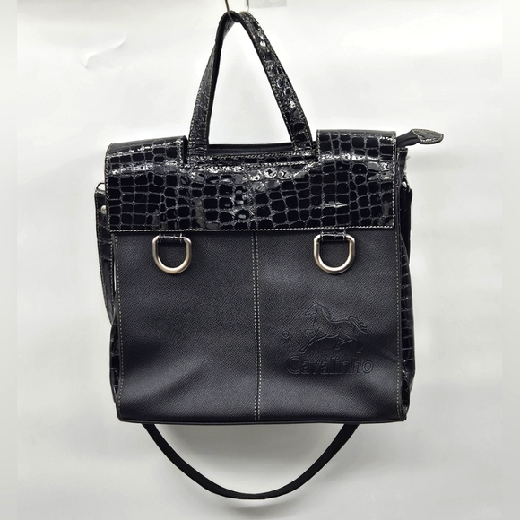 Cavalinho Black Messenger Tote Saddle Bag With Leather Trim‎ - Picture 1 of 16